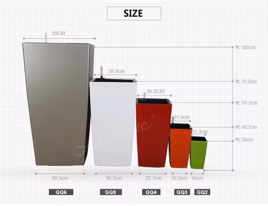 OEM ODM Square Plastic Flower Pots with Different Color Flower Pots with UV Protection